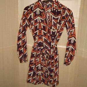 Outback Red Womens Red Geometric Shirt Dress XS